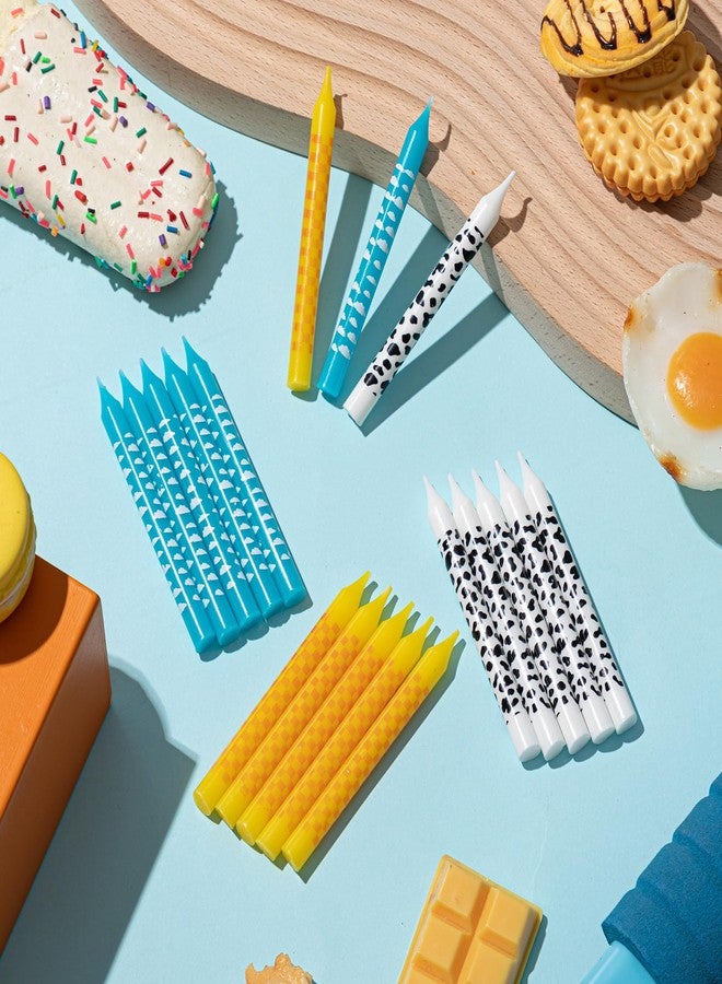 Conelist 18 Pcs Game Birthday Candles Cartoon Cake Toppers Blue Sky White Cloud Cow Chess Grid Pillar Rocket Cupcake Candles for Cartoon Themed Birthday Party Decorations Supplies - Image 3